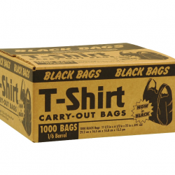 BLACK T-SHIRT BAGS 1/6 1000CT