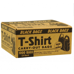 BLACK T-SHIRT BAGS 1/6 1000CT